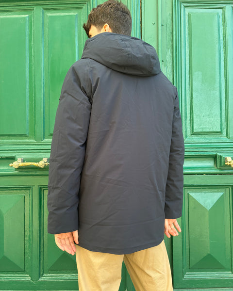 Parka longue mi-longue plein hiver bleu foncée