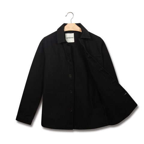 Veste de peintre Lafaurie en bâche de coton noir