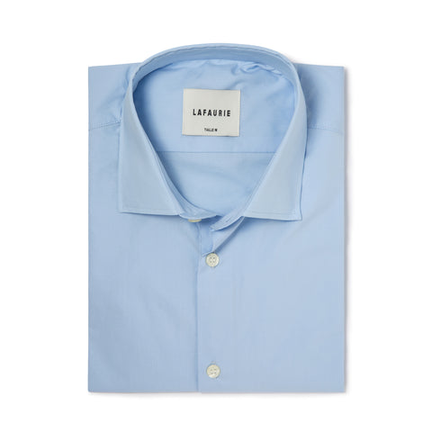 Chemise en popeline LAFAURIE bleu azur