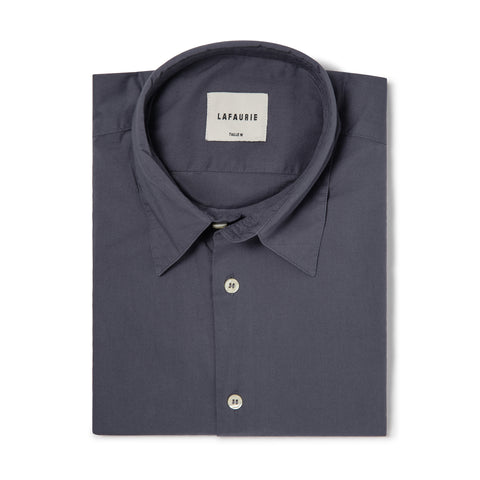 Chemise Lafaurie en voile de coton bleu orage