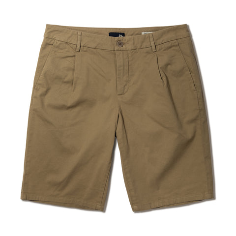 Bermuda à pince en coton beige corde