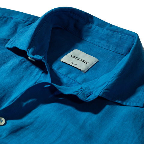 Chemise en lin Lafaurie bleu persan