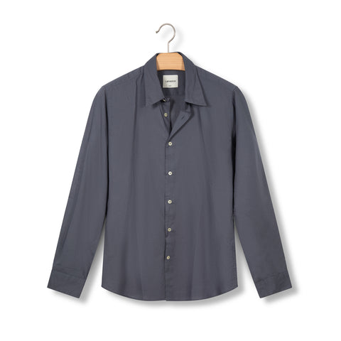 Chemise Lafaurie en voile de coton bleu orage