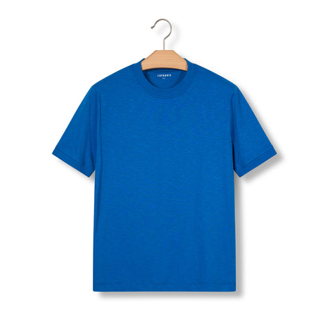 Tee shirt en coton flamé bleu azur