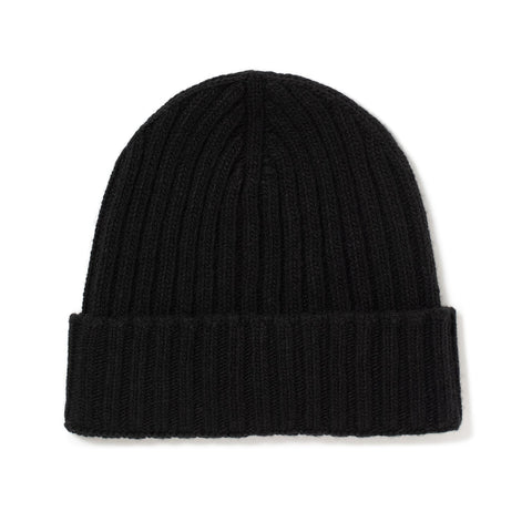 Bonnet à côtes en laine noir