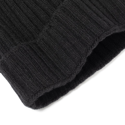Bonnet à côtes en laine noir