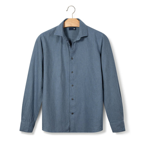Chemise en flanelle de coton bleu jean