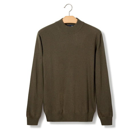Pull col cheminée vert militaire