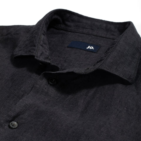 Chemise en lin charbon