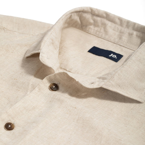 Chemise unie en lin & coton naturel