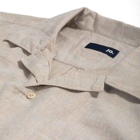 Chemise à manches Jo. en coton beige