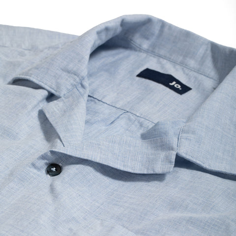 Chemise à manches Jo. en coton bleu