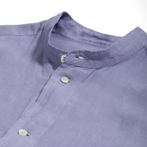 Chemise Lafaurie  à col mao en lin lavande