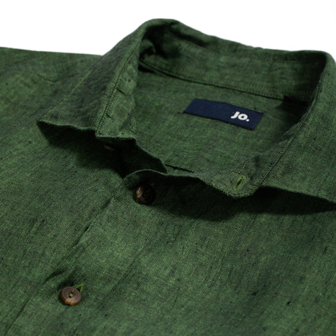 Chemise en lin vert forêt