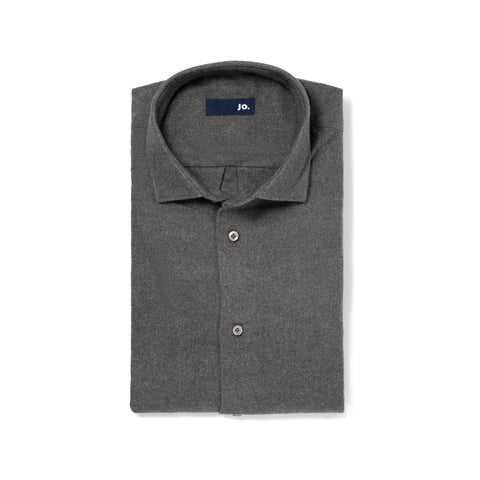 Chemise épaisse en flanelle de coton anthracite