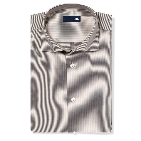Chemise formelle à fines rayures bâton noir/camel