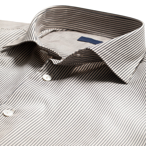 Chemise formelle à fines rayures bâton noir/camel