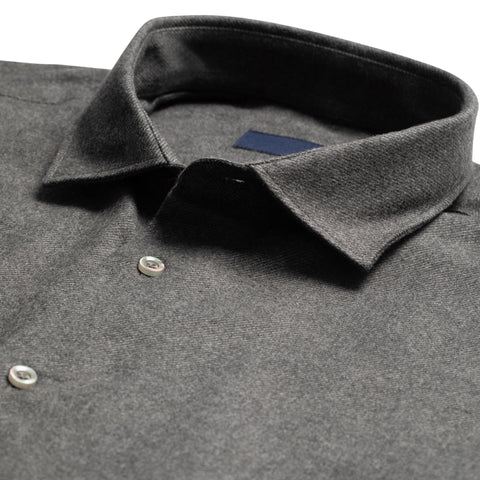 Chemise épaisse en flanelle de coton anthracite