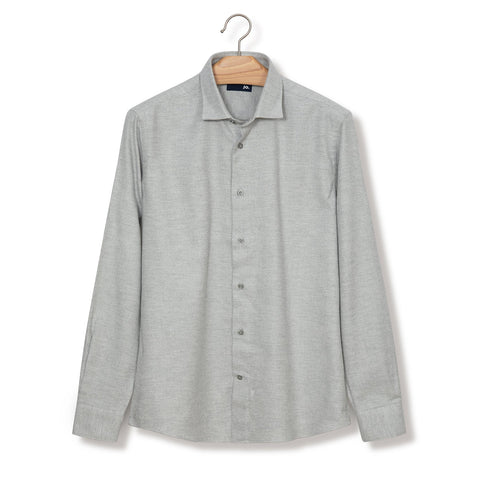 Chemise épaisse en flanelle de coton gris clair