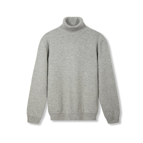 pull à col roulé gris perle