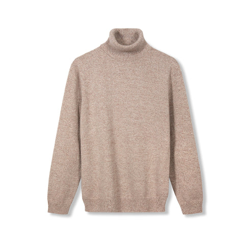 pull à col roulé camel beige
