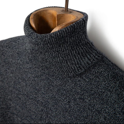 pull à col roulé navy-anthracite