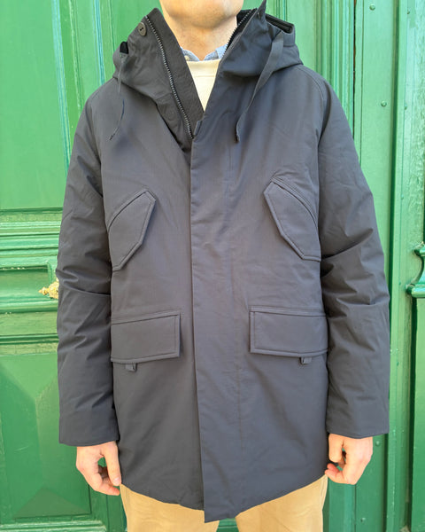 Parka longue mi-longue plein hiver bleu foncée