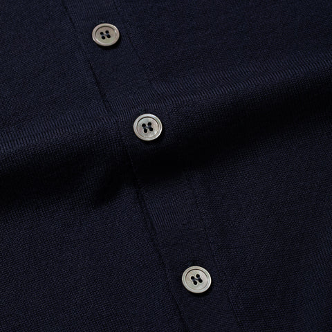 Cardigan sans manches en laine mérinos marine