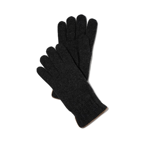 Gant tricoté en laine anthracite