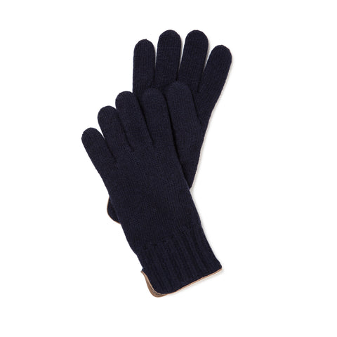 Gant tricoté en laine navy