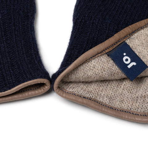 Gant tricoté en laine navy