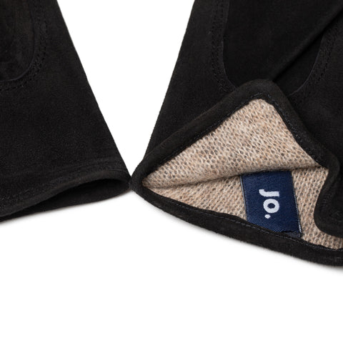 Gant en cuir suede nero