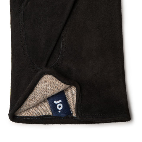 Gant en cuir suede nero