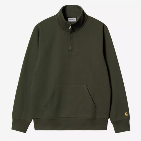 Sweat Carhartt WIP col montant zippé olive