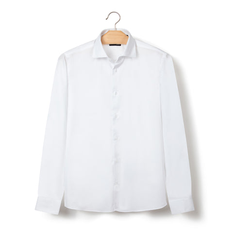 Chemise blanche en coton armuré
