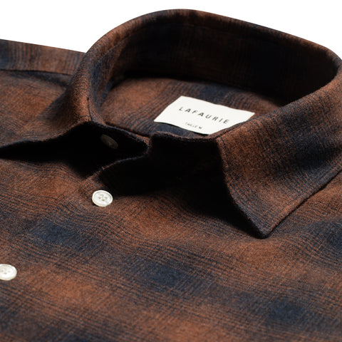 Chemise en flanelle à carreaux Lafaurie fauve/noir
