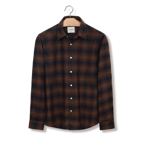 Chemise en flanelle à carreaux Lafaurie fauve/noir
