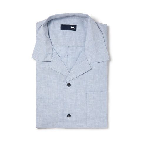 Chemise à manches Jo. en coton bleu