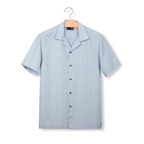 Chemise à manches Jo. en coton bleu