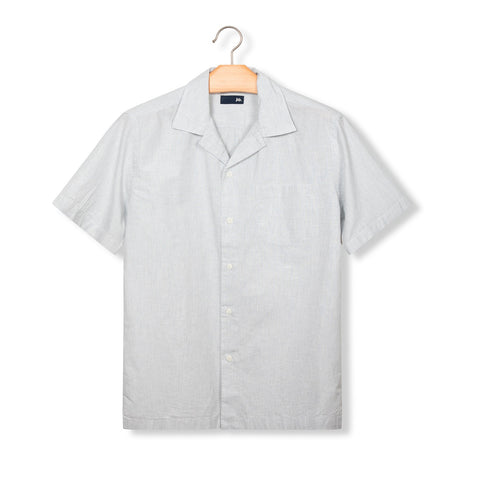 Chemise à manches Jo. en coton gris clair