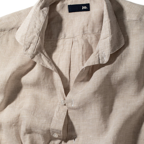 Chemise faux uni en lin