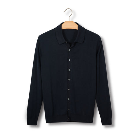 Pull comme une chemise en coton bleu marine