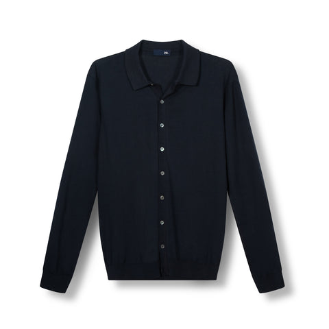 Pull comme une chemise en coton bleu marine