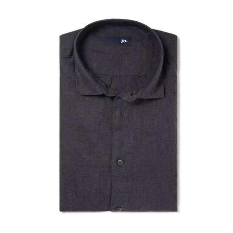 Chemise en lin charbon