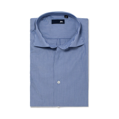 Chemise formelle à fines rayures bâton bleu
