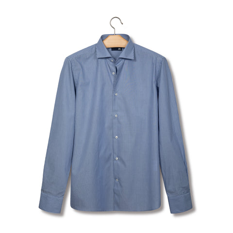 Chemise formelle à fines rayures bâton bleu