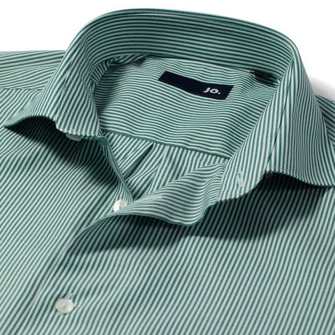 Chemise formelle à fines rayures bâton vert