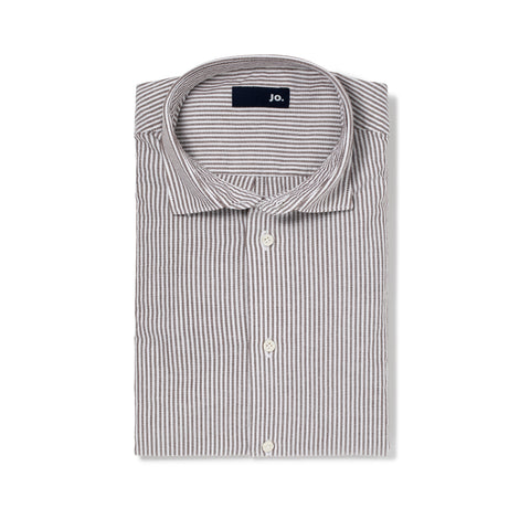 Chemise Jo. en oxford lavé brun