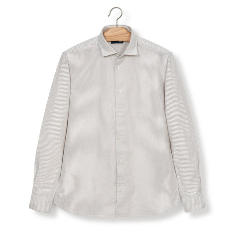 Chemise Jo. en oxford lavé rayures beige