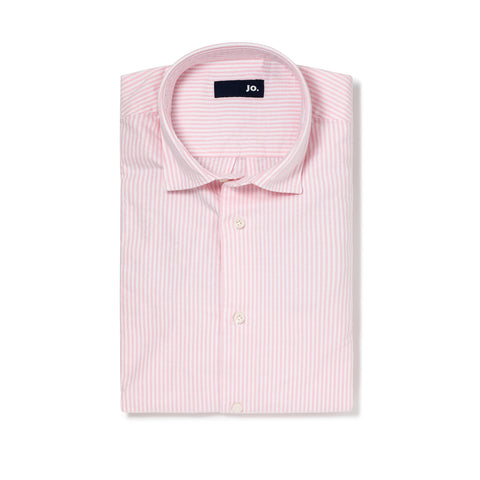 Chemise Jo. en oxford lavé rayures rose